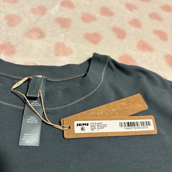 Skims cotton jersey long sleeve kyanite Size medium New with tag - Picture 3 of 3